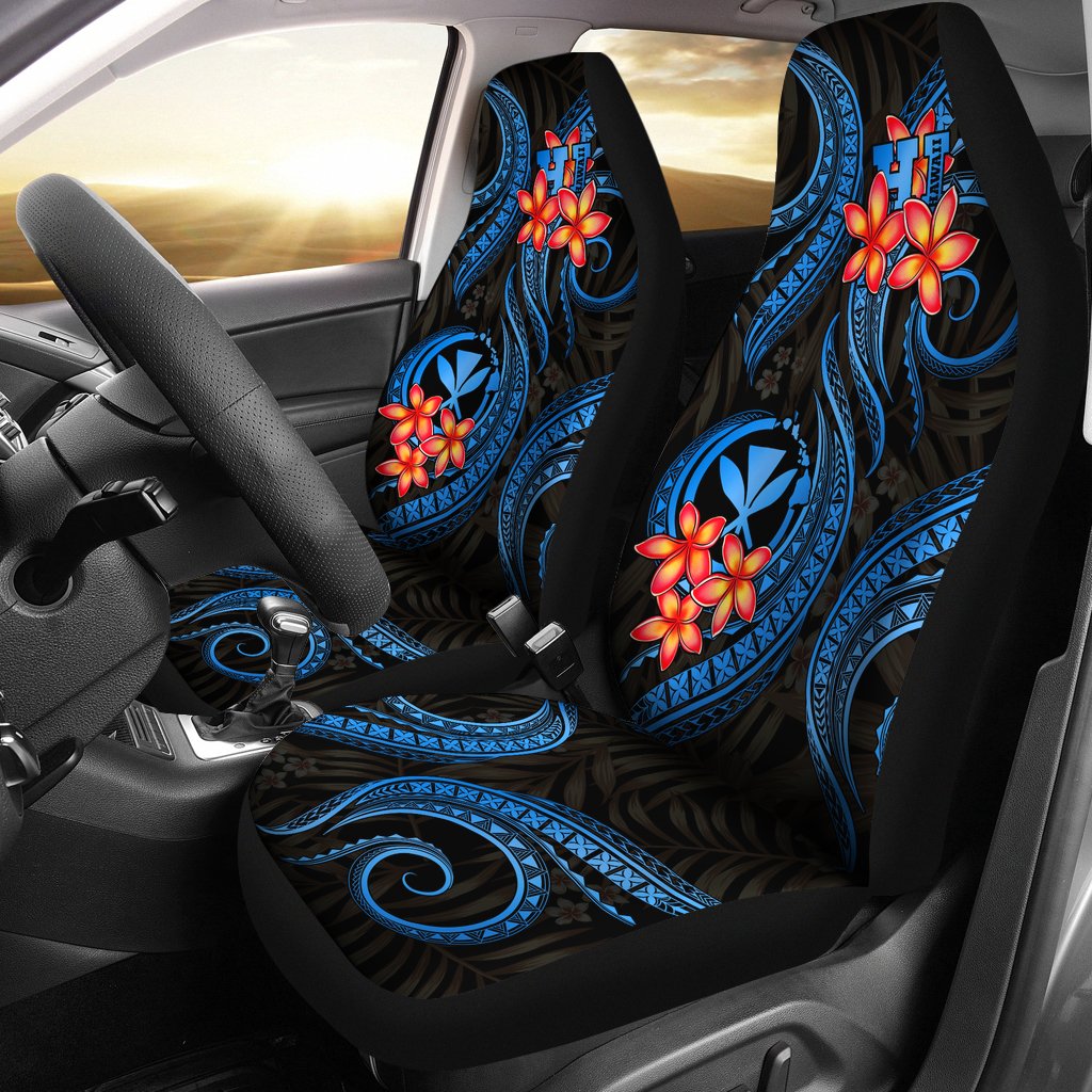 Polynesian Hawaii Car Seat Covers - Blue Plumeria Universal Fit BLUE - Polynesian Pride