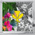 Hawaii Shower Curtain White - Turtle Plumeria Banana Leaf 177 x 172 (cm) White - Polynesian Pride