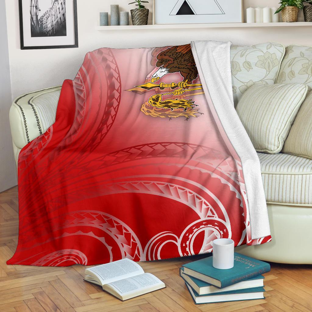 American Samoa Polynesian Premium Blanket - Bald Eagle (Red) White - Polynesian Pride