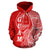 Guam Polynesian Hoodie Coconut Tree Red nd White - Polynesian Pride