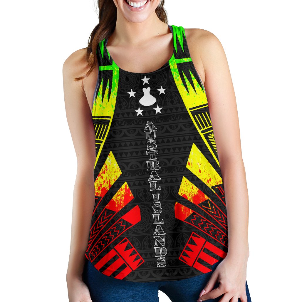 Austral Islands Women Racerback Tank - Polynesian Tattoo Reggae Art - Polynesian Pride