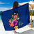 Fiji Polynesian Sarong - Floral With Seal Blue Women One Size Blue - Polynesian Pride