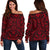 Polynesian Women's Off Shoulder Sweater 18 Red - Polynesian Pride