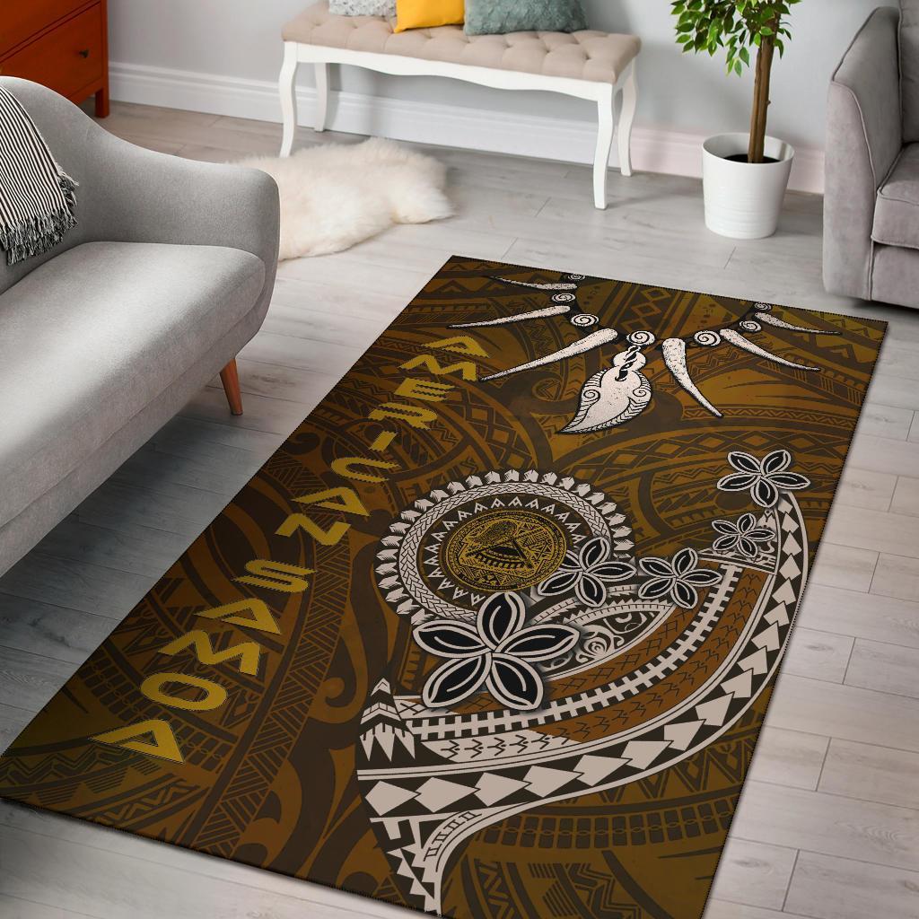 American Samoa Area Rugs - Polynesian Boar Tusk Brown - Polynesian Pride