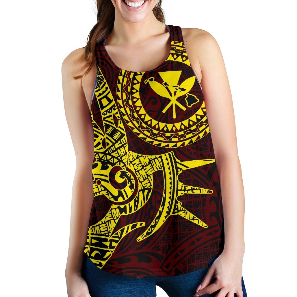 Hawaii Women's Racerback Tank Polynesian Kanaka Map Hawaiian Racerback - TT Style - Polynesian Pride