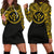 Kosrae Women Hoodie Dress - Kosrae Coat Of Arms Polynesian Gold Black Gold - Polynesian Pride