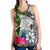 New Caledonia Women's Racerback Tank White - Turtle Plumeria Banana Leaf Crest - Polynesian Pride