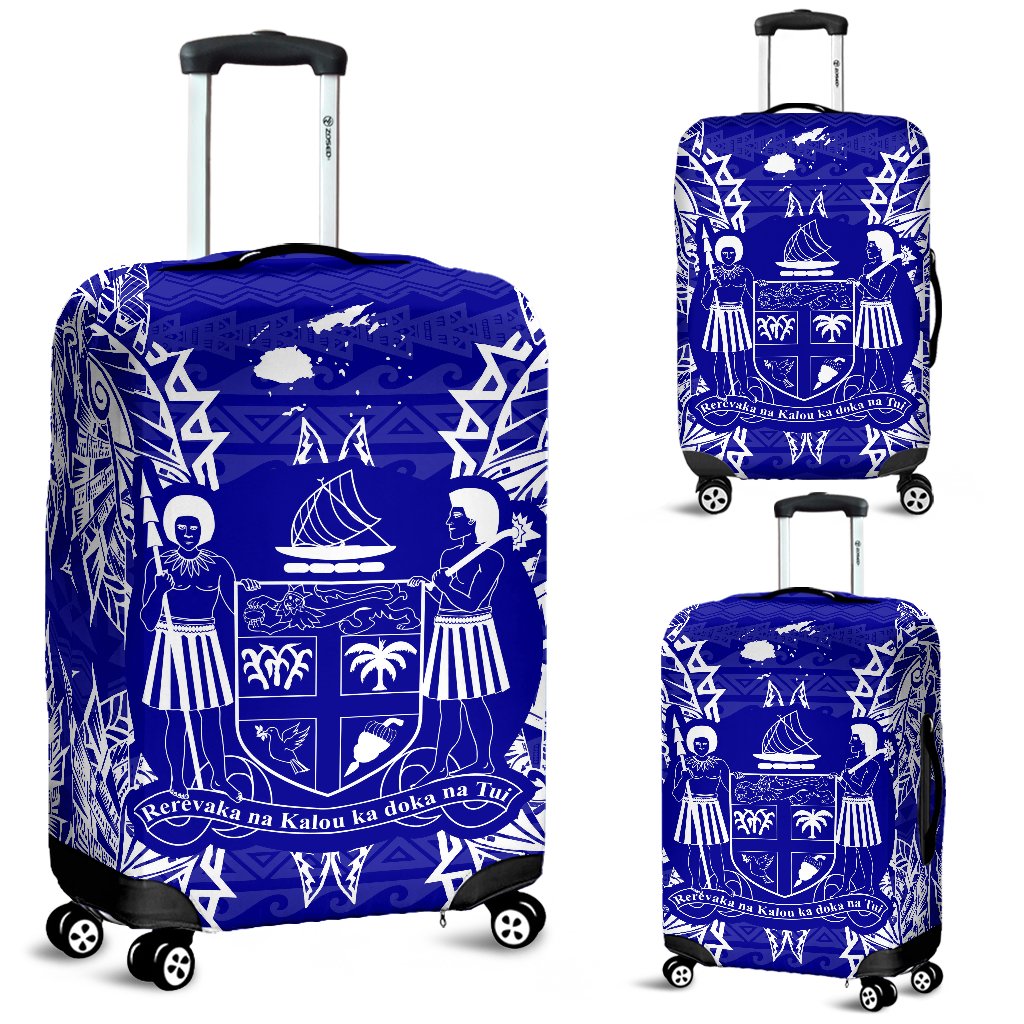 Fiji Polynesian Luggage Covers Map Blue Blue - Polynesian Pride