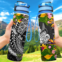 New Caledonia Custom Personalised Hydro Tracking Bottle - Seal Spiral Polynesian Patterns Hydro Tracking Bottle - New Caledonia 32oz Large Black - Polynesian Pride