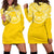 Marquesas Islands Women Hoodie Dress - Marquesas Islands Coat Of Arms Polynesian Flag Color Yellow - Polynesian Pride