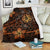 Hawaii Mix Polynesian Turtle Plumeria Premium Blanket - AH - Nick Style - Orange White - Polynesian Pride