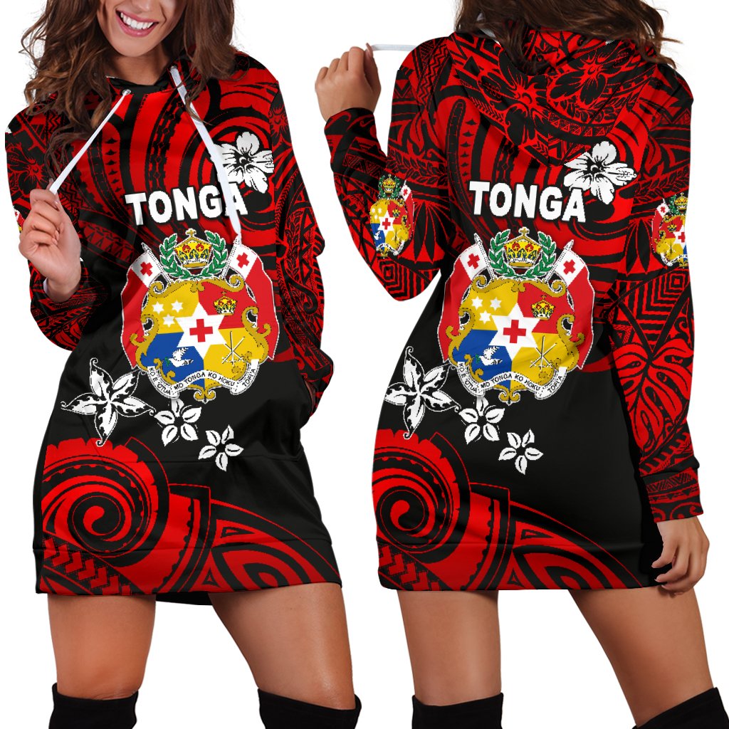 Mate Ma'a Tonga Rugby Women's Hoodie Dress Polynesian Unique Vibes - Red Art - Polynesian Pride