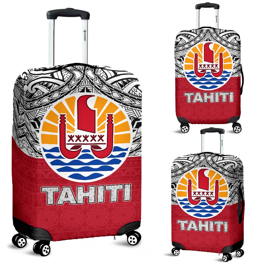 Tahiti Luggage Cover - Polynesian Design Black - Polynesian Pride