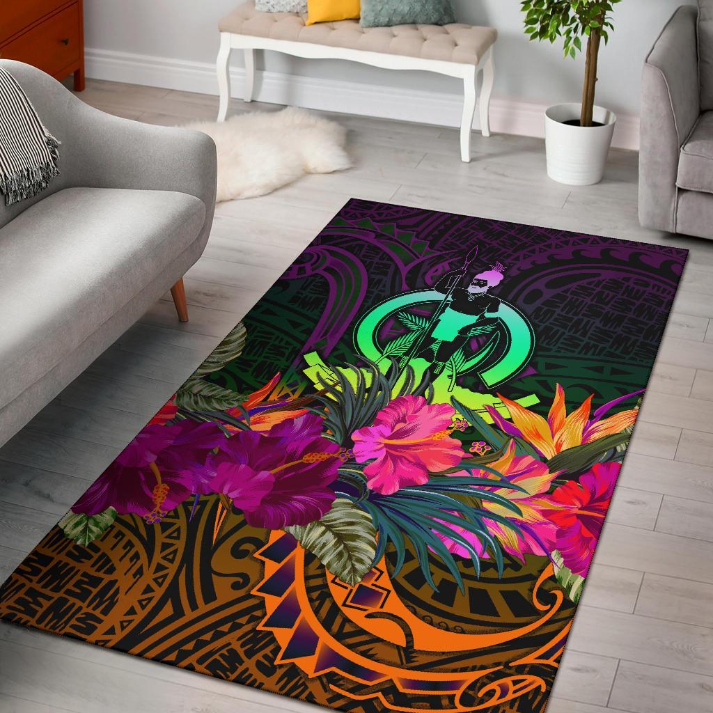 Vanuatu Area Rug - Summer Hibiscus Reggae - Polynesian Pride