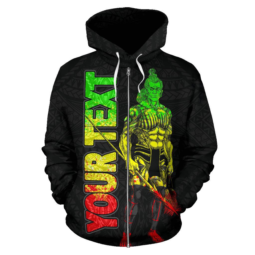 Kosrae Custom Zip up Hoodie Micronesia Kosraean Warrior Reggae - Polynesian Pride