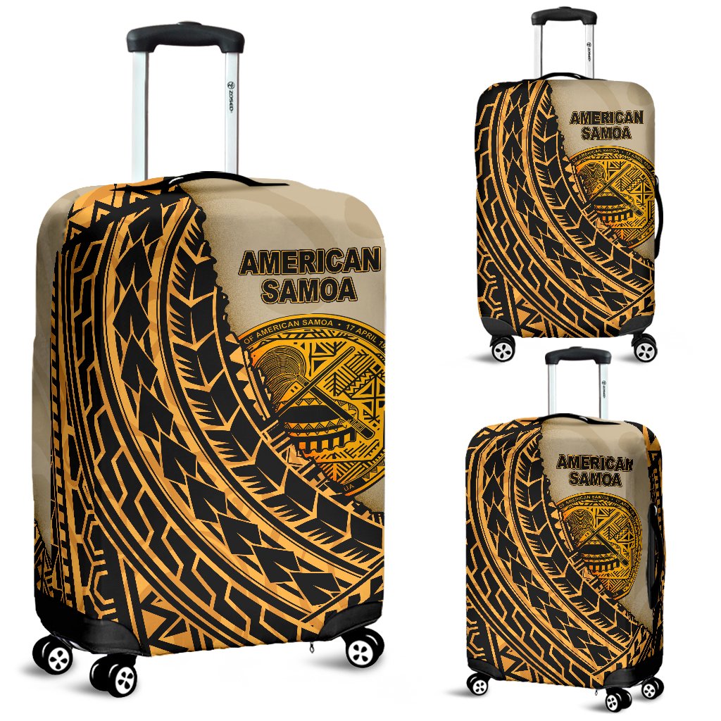 American Samoa Luggage Covers - Polynesian Wild Style Gold - Polynesian Pride