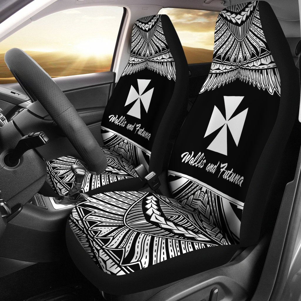 Wallis and Futuna Polynesian Car Seat Covers - Pride White Version Universal Fit White - Polynesian Pride