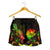 Tahiti Polynesian Women's Shorts - Turtle With Blooming Hibiscus Reggae - Polynesian Pride