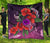 Polynesian Premium Quilt - Purple Hibiscus Turtle Flowing - Polynesian Pride