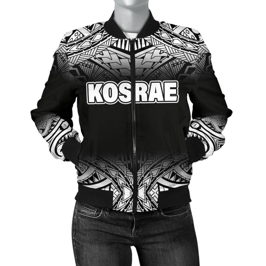 Kosrae Women's Bomber Jacket - Fog Black Style Black - Polynesian Pride