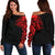 Polynesian Chest Tattoo Off Shoulder Sweater Red A7 Black - Polynesian Pride