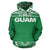 Guam All Over Hoodie Polynesian Green and White - Polynesian Pride