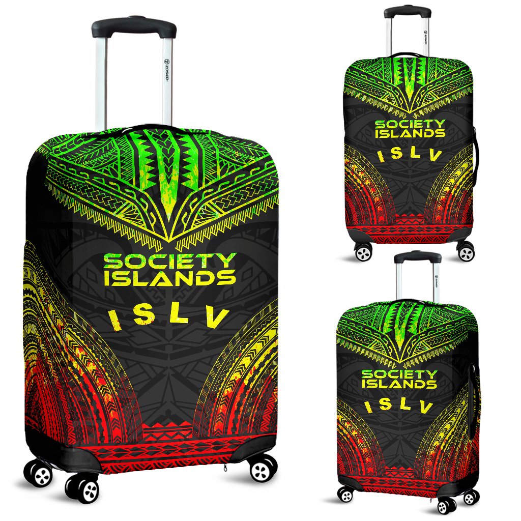 Society Islands Polynesian Chief Luggage Cover - Reggae Version Reggae - Polynesian Pride