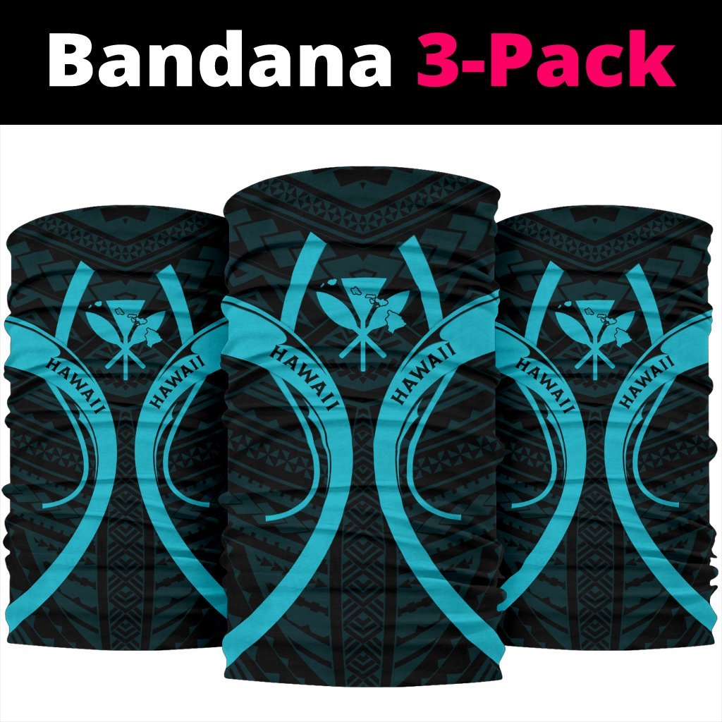 Hawaii Map Polynesian Kanaka Anchor Bandana 3 - Pack - Blue - Polynesian Pride