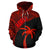 Hawaii Zip up Hoodie Hawaii Coconut Tree Polynesian Tattoo Red Version - Polynesian Pride