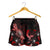 Pohnpei Polynesian Women's Shorts - Turtle With Blooming Hibiscus Red - Polynesian Pride