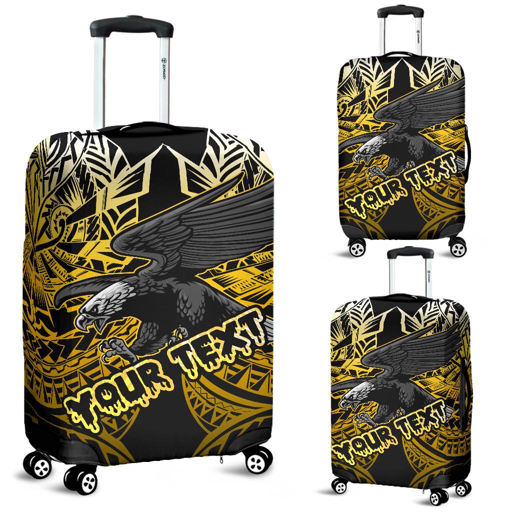 Samoa Polynesian Custom Personalised Luggage Covers - Eagle Tribal Pattern Yellow Yellow - Polynesian Pride