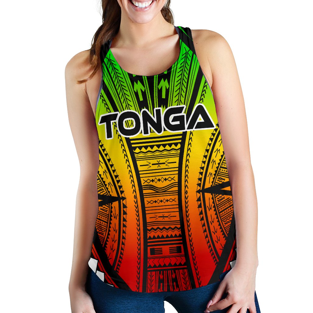 Tonga Polynesian Women's Racerback Tank - Surround Style - Polynesian Pride