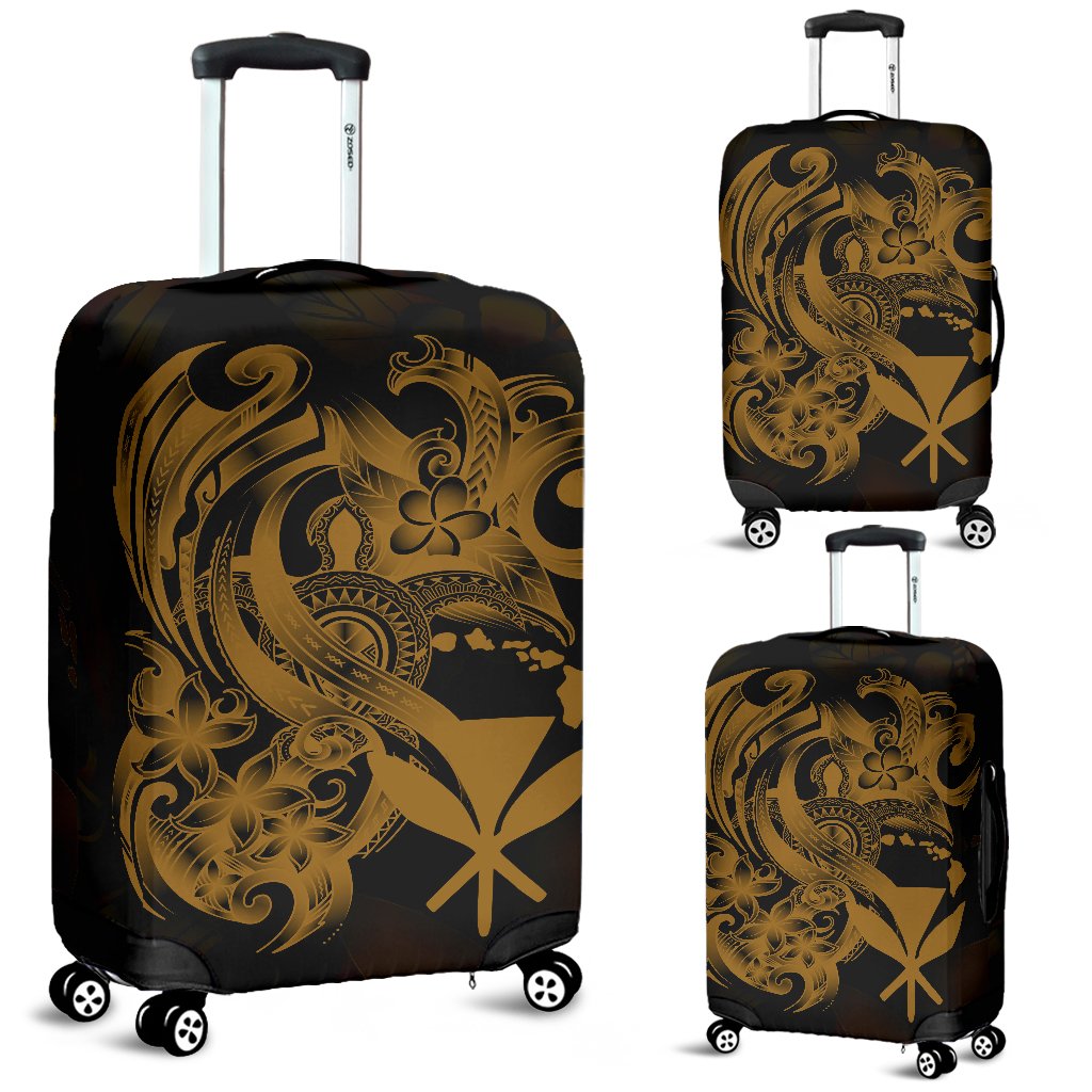 Polynesian Hawaii Luggage Covers - Kanaka Maoli Gold Turtle Gold - Polynesian Pride