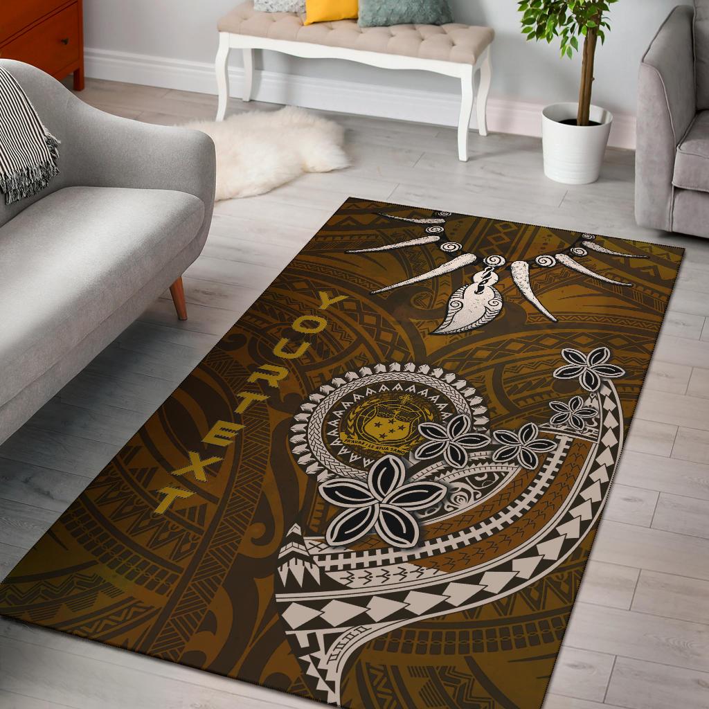 Samoa Custom Personalised Rugs - Polynesian Boar Tusk Brown - Polynesian Pride