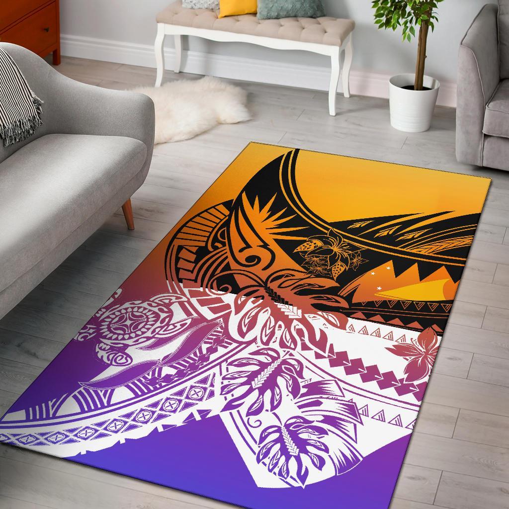 Tokelau Area Rug - Tribal Jungle Pattern Purple - Polynesian Pride