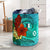 Wallis and Futuna Laundry Basket - Tropical Flowers Style Laundry Basket - Wallis and Futuna One Size Blue - Polynesian Pride