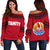 Tahiti Women's Off Shoulder Sweater - Royal Style Red - Polynesian Pride