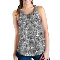 Polynesian Women's Racerback Tank White And Black - Polynesian Pride
