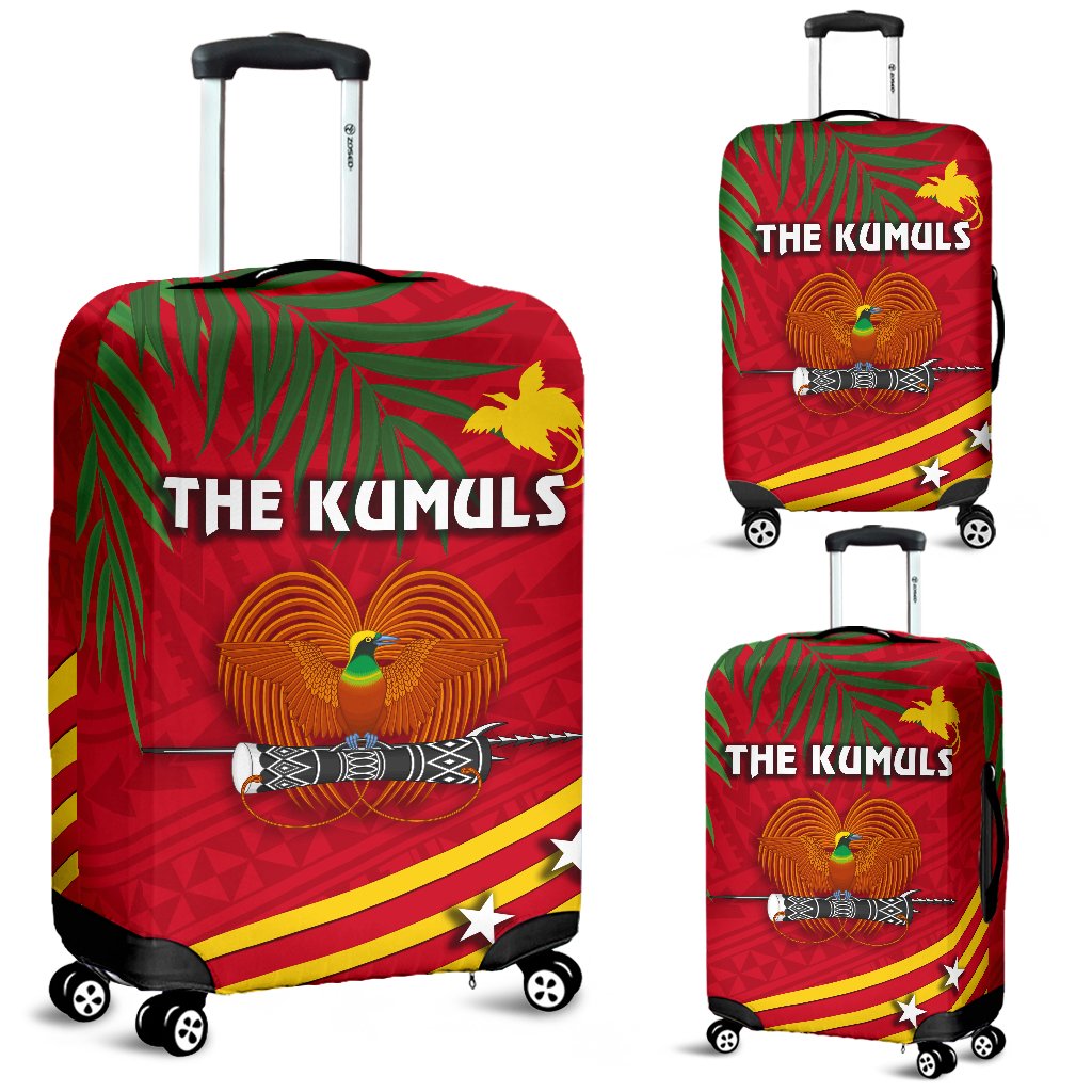 Papua New Guinea Rugby Luggage Covers Coconut Leaves - The Kumuls Red - Polynesian Pride