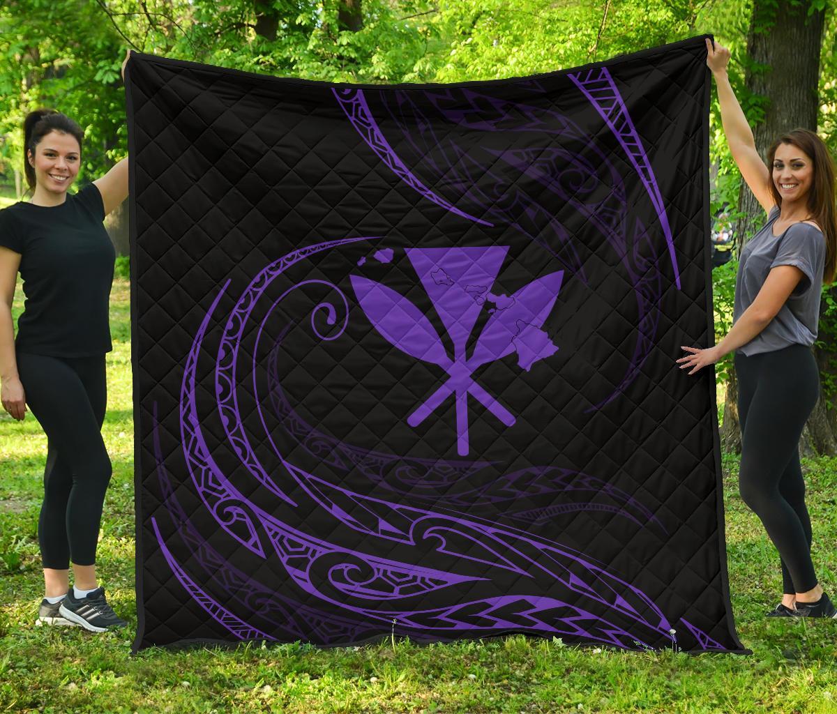 Kanaka Premium Quilt - Purple - Frida Style Black - Polynesian Pride