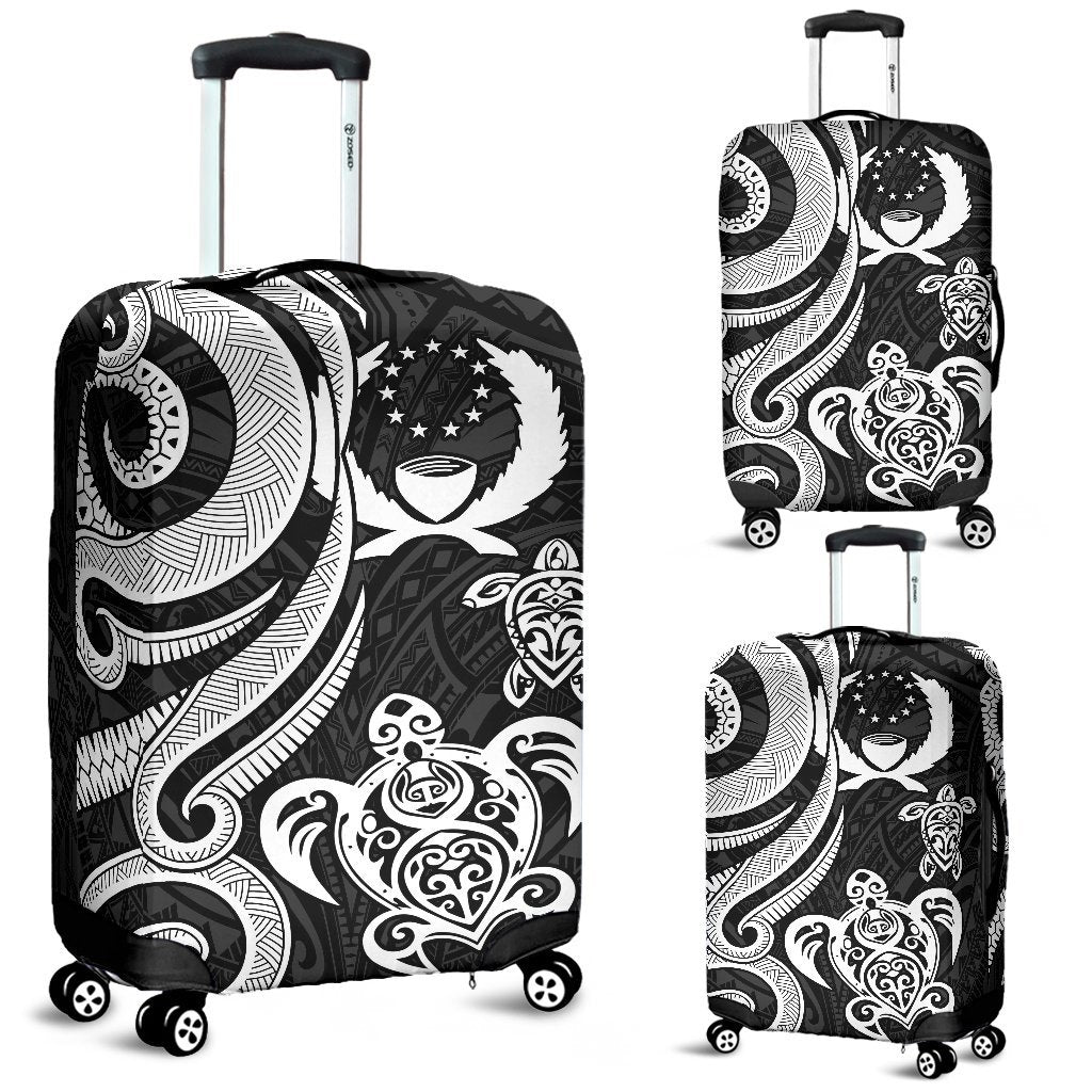 Pohnpei Micronesian Luggage Covers - White Tentacle Turtle White - Polynesian Pride