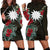 Nauru Hoodie Dress - Nauru Flag Hibiscus Black - Polynesian Pride