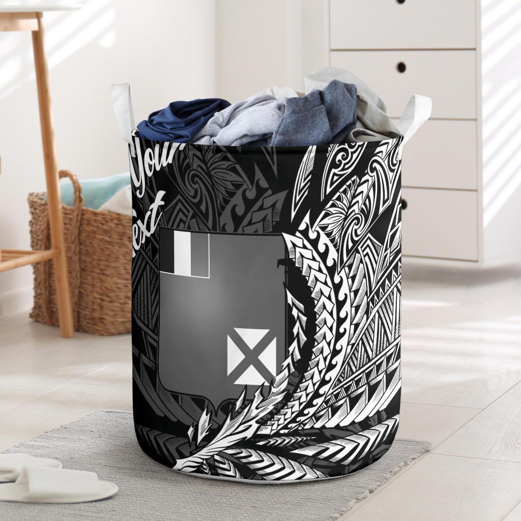 Wallis and Futuna Laundry Basket - Custom Personalised Wings Style Laundry Basket - Wallis and Futuna One Size Black - Polynesian Pride