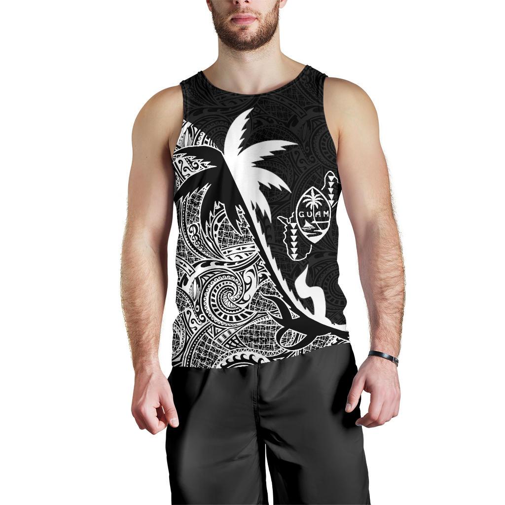 Guam Coconut Tree Men's Tank Top White K4 White - Polynesian Pride