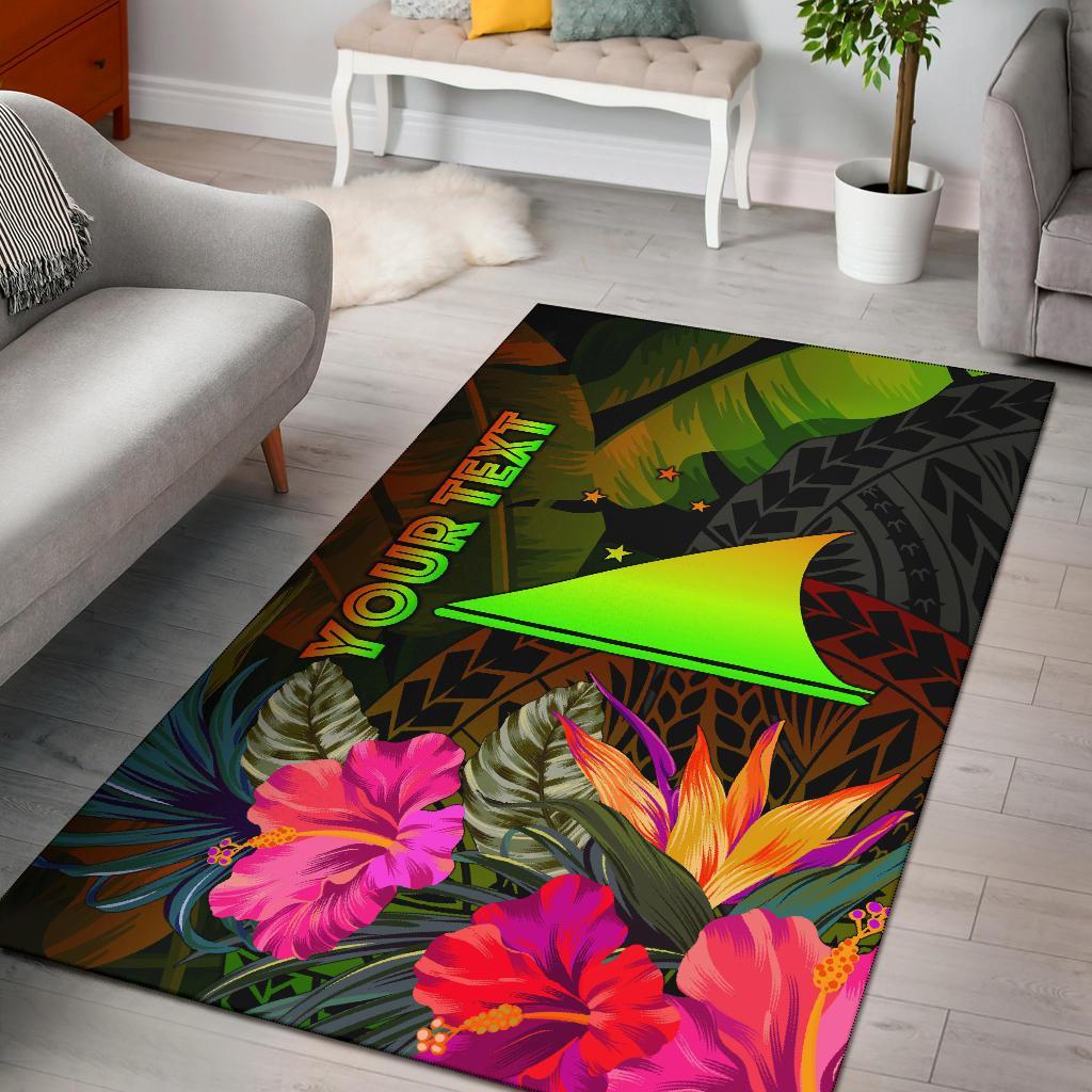Tokelau Polynesian Personalised Area Rug - Hibiscus and Banana Leaves Reggae - Polynesian Pride