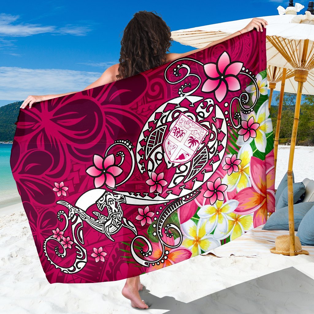 Fiji Sarong - Turtle Plumeria (Pink) One Style One Size Pink - Polynesian Pride