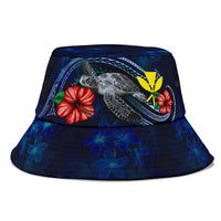 Hawaii Polynesian Bucket Hat - Blue Turtle Hibiscus - Polynesian Pride