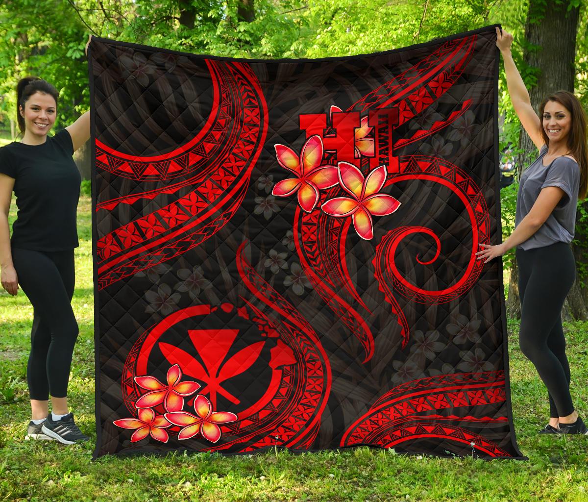 Polynesian Hawaii Premium Quilt - Red Plumeria RED - Polynesian Pride