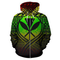 Kanaka Maoli All Over Zip up Hoodie Lift up Reggae - Polynesian Pride