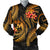 Tonga Polynesian Men Bomber Jacket - Gold Plumeria - Polynesian Pride